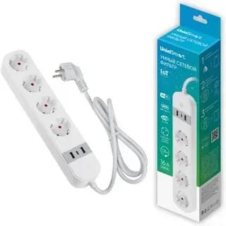 Умный сетевой фильтр Wi-Fi Uniel P-GCL4-1,8 A201/UC/WF WHITE